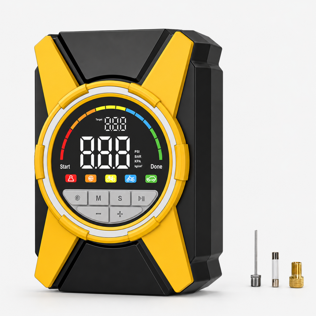CARSUN Dual-Cylinder Digital Car Tire Inflator (12V Cigarette Lighter Wired Version)