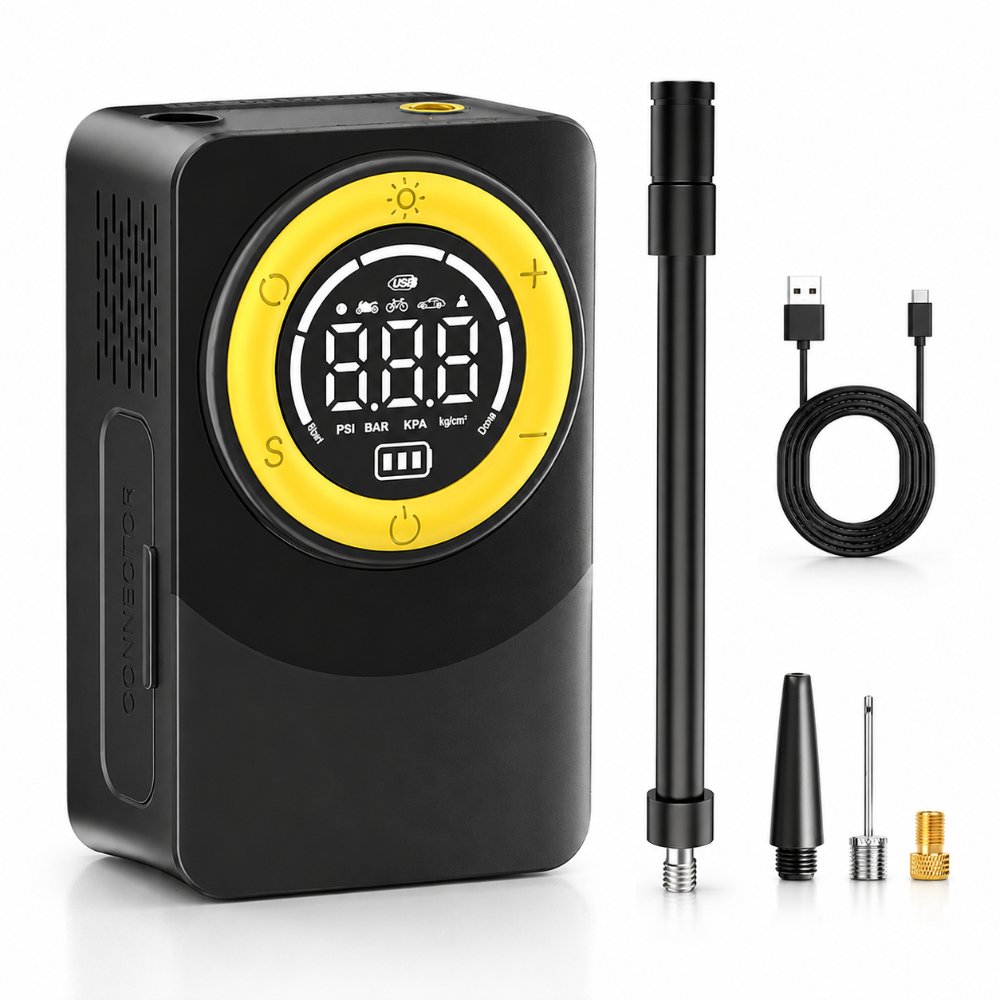 Vehicle-mounted air pump CARSUN T2199 Smart Wireless Digital Air Pump — Portable Car Tire Inflator