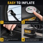 Vehicle-mounted air pump CARSUN T2227 12V Cigarette Lighter Mechanical Pointer Car Tire Inflator