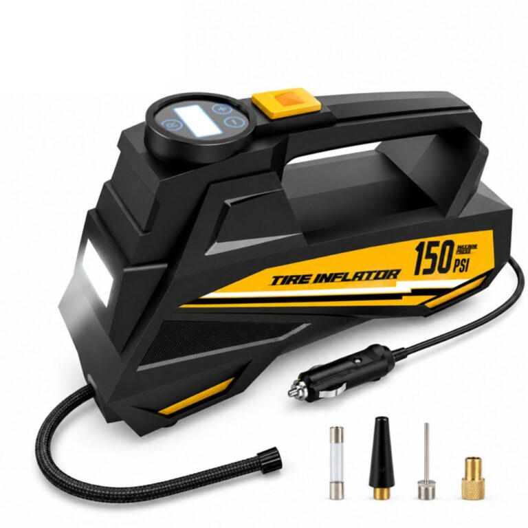 Vehicle-mounted air pump 150 PSI High-Power Digital Car Tire Inflator — Portable Handheld Air Pump