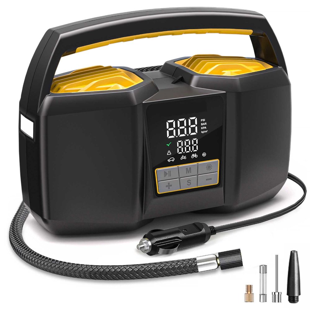 Vehicle-mounted air pump CARSUN Dual 25-Cylinder Wired Car Tire Inflator (12V Cigarette Lighter Version)