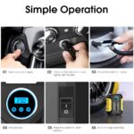 Vehicle-mounted air pump CARSUN Wired Digital Tire Inflator — High-Power 22-Cylinder Air Pump