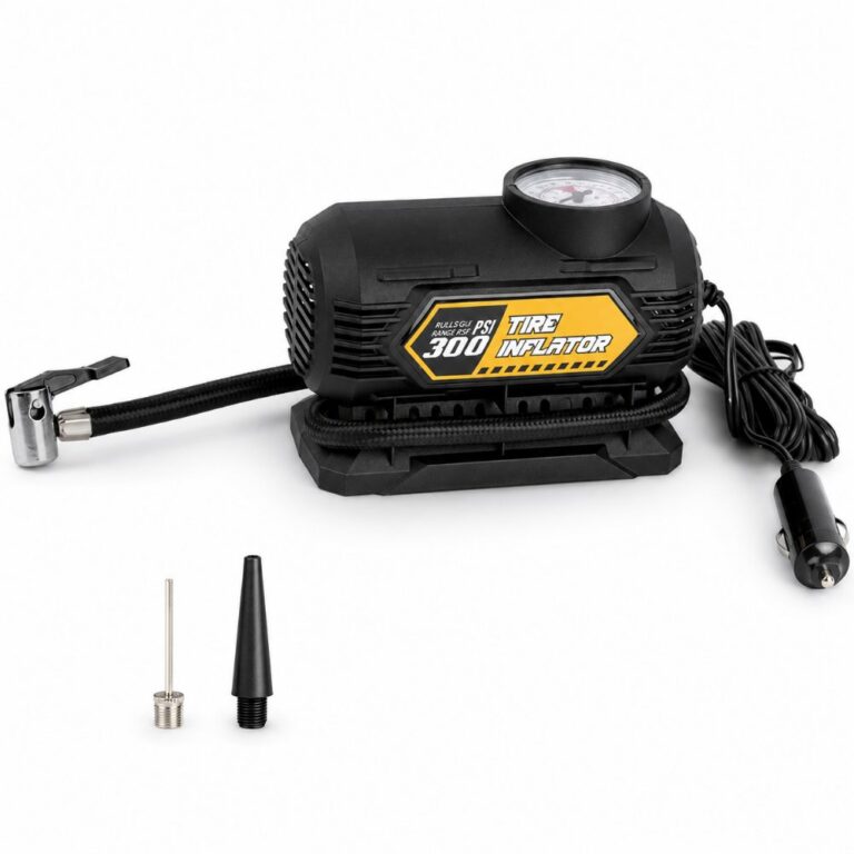 Vehicle-mounted air pump CARSUN T2166 Wired Mechanical Pointer Tire Inflator, 12V Portable Car Tire Air Pump