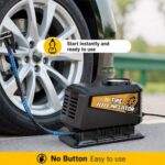 Vehicle-mounted air pump Mini Wired Car Tire Inflator with Mechanical Pointer Gauge, 12V Portable Vehicle Air Compressor Powered by Cigarette Lighter