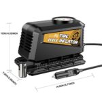 Vehicle-mounted air pump Mini Wired Car Tire Inflator with Mechanical Pointer Gauge, 12V Portable Vehicle Air Compressor Powered by Cigarette Lighter