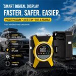 Vehicle-mounted air pump CARSUN Dual-Cylinder Digital Car Tire Inflator (12V Cigarette Lighter Wired Version)